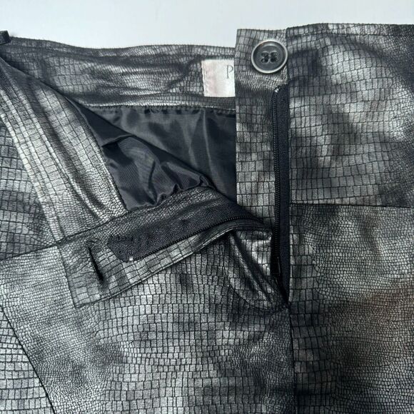 Pile Ou Face Paris Skirt Size 3 Gray Black Reptile Print Flared A Line Textured - Picture 5 of 14